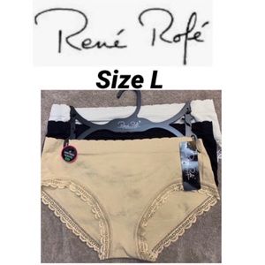 😎 RENE ROFE 3 Seamless Hipkinis Panties NWT L